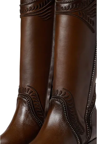 Miniatura 6 de Cuadra Botas altas de mujer en piel bovina con cremallera marrón