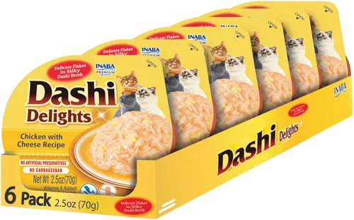Miniatura 17 de INABA Dashi Delights para gatos, guarnición de pollo desmenuzado con caldo de hojuelas de bonito, complemento de comida para gatos con taurina