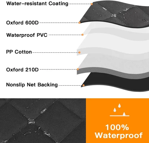 Miniatura 4 de Kytely Funda de asiento de coche para perro, tamaño XL, funda de asiento de perro resistente para asiento trasero, hamaca antideslizante 100%