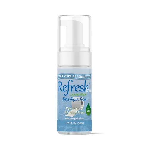 Refresh Liquid Wipe Espuma de papel higiénico gratis, fórmula para piel sensible, 1.69 onzas