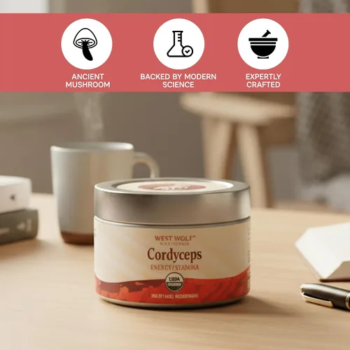 Miniatura 5 de Cordyceps Cápsulas de alta potencia 30% beta-glucanos 120 cápsulas veganas 60 porciones Apoya la vitalidad y resistencia Certificado