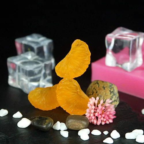 Miniatura 7 de Molde de silicona 3D para rebanadas de mandarina con 20 palitos de piruleta, segmentos de naranja mandarina, molde de glaseado para pasta de goma