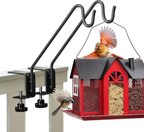 Miniatura 10 de Kingsyard Gancho de cubierta resistente de 10 pulgadas de tamaño medio - Ganchos de barandilla de cubierta de metal para colgar comederos