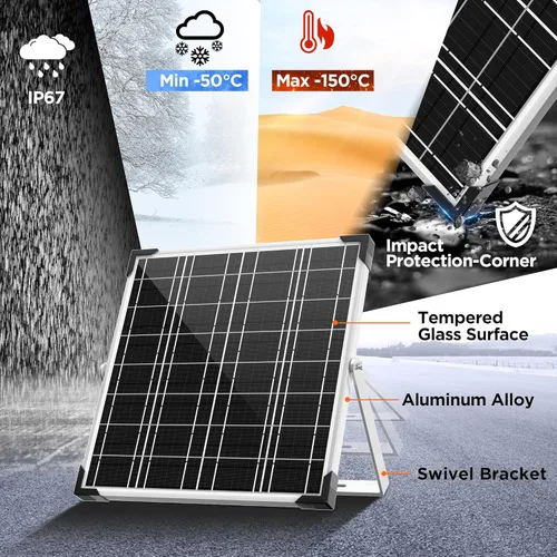Miniatura 5 de Voltset Cargador de batería solar de 12 V – Kit de panel solar impermeable de 20 W con controlador MPPT inteligente – Mantenedor de cargador