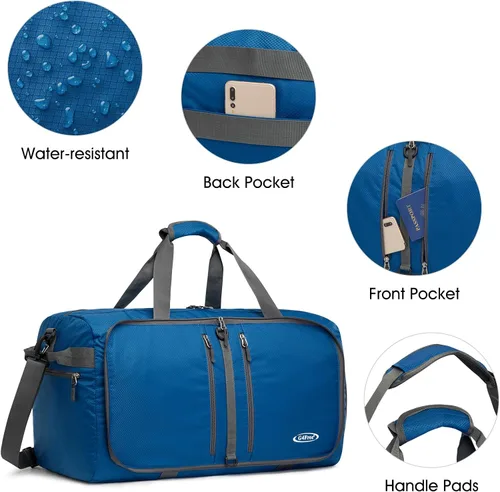 Miniatura 4 de G4Free, bolsa plegable, de lona, para viajar, liviana, de 22 pulgadas, para equipaje, deportes, gimnasio