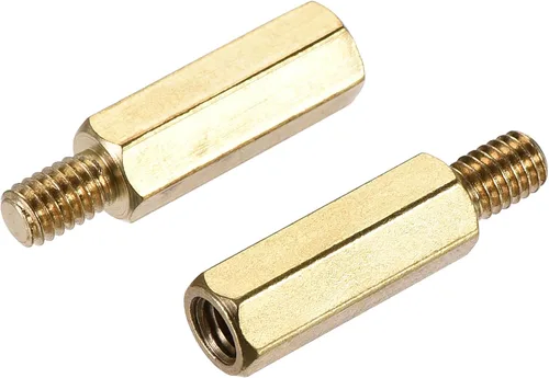 Miniatura 4 de uxcell M4 - Espaciador hexagonal de latón de 0.669 in+0.236 in macho-hembra, kit de tuercas roscadas para placa base PCB, placa de circuito