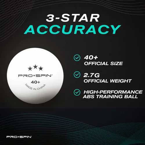 Miniatura 3 de PRO-SPIN High-Performance Ping Pong Balls (12/24/60 Pack Sizes) White 40+ Table Tennis Balls Premium ABS Plastic Professional Quality Blanco