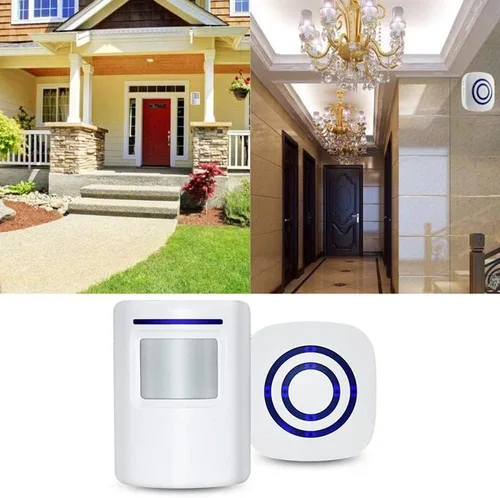 Miniatura 5 de Timbre de puerta con sensor de movimiento para negocios, kit de timbre para exteriores, alerta de entrada inalámbrica: Timbre de sensor