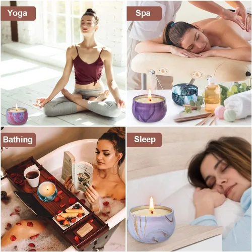 Miniatura 8 de Set de regalo de bombas de baño, 5 bombas de spa grandes con 4 velas perfumadas para mujeres, baño de burbujas hidratante con aceites esenciales