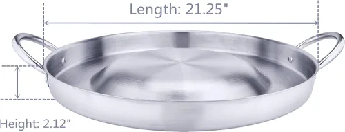 Miniatura 6 de ARC, CM54 Aprobación NSF de 21.25 pulgadas, resistente acero inoxidable, convexo, Comal Cazo - Utensilios de cocina, wok de estilo mexicano, gran
