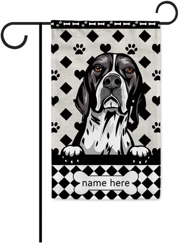 Miniatura 10 de Bandera personalizada de jardín para perro, lindo perro salchicha salchicha, lunares, búfalo, bandera a cuadros para decoración del hogar al aire