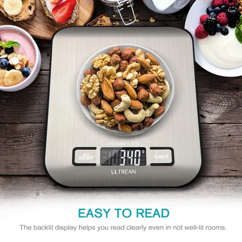 Miniatura 4 de Ultrean Báscula de alimentos, báscula digital de cocina con pantalla LCD, peso gramos y onzas para hornear, cocinar y preparar comidas, 6