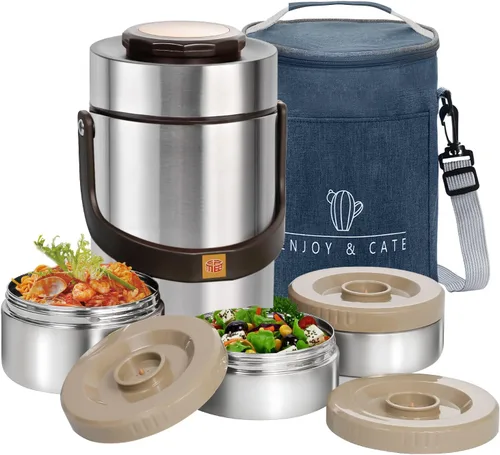 Pawovdeq 67 oz Frasco Térmico para Comida Caliente de Acero Inoxidable con Aislamiento al Vacío y Boca Ancha para Adultos, Contenedores de Comida 67