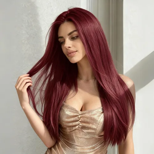 Miniatura 8 de Extensiones de cabello sintético con clip, color burdeos de 18 pulgadas de largo, invisibles, gruesas, extensiones de cabello lacio con clips, 5