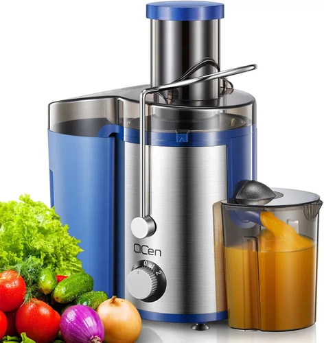 Miniatura 10 de Máquina exprimidora, extractor centrífugo de 800 W con boca ancha de 3 pulgadas, canal de alimentación para frutas y verduras, fácil de limpiar