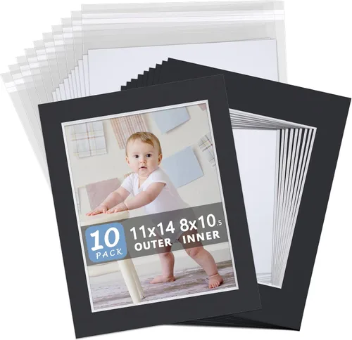 Miniatura 13 de Paquete de 10 tableros de respaldo solamente – Tablas de base blancas sin cortar de 11 x 14 pulgadas, sin ácidos y con núcleo blanco, ideal