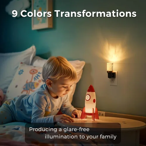 Miniatura 3 de L LOHAS LED Luces nocturnas enchufables a la pared, paquete de 2 unidades de 3000 K/4000 k/5000 K de temperatura de color ajustable, luz nocturna