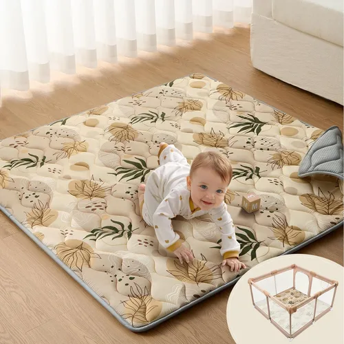 Miniatura 27 de Blissful Diary Alfombras de Juego para Bebés para Piso, Alfombra de 50x50 Pulgadas para Gatear para Corral, Alfombras de Juego de Espuma