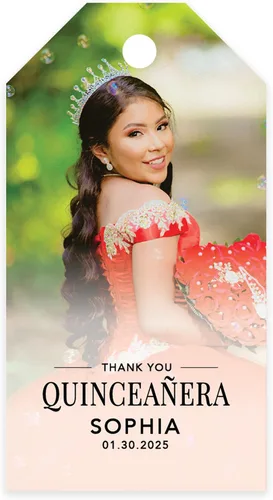 Miniatura 10 de Andaz Press Paquete de 40 etiquetas personalizadas para quinceañera con cuerda, mariposas azules etiquetas de agradecimiento personalizadas