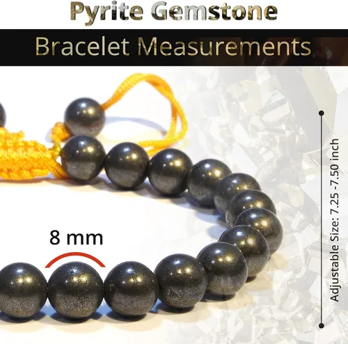 Miniatura 53 de Adjustable Crystal Bracelet – Gemstone Bead Bracelet with Adjustable Macrame String – Chic Gemstone Bracelet for Men and Women – 8mm Round Healing