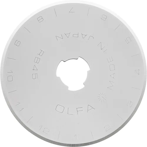 OLFA Cuchilla de repuesto para cortador rotativo de 1.77 pulgadas, 1 hoja (RB45-1) – Cuchilla circular de acero de tungsteno para manualidades,