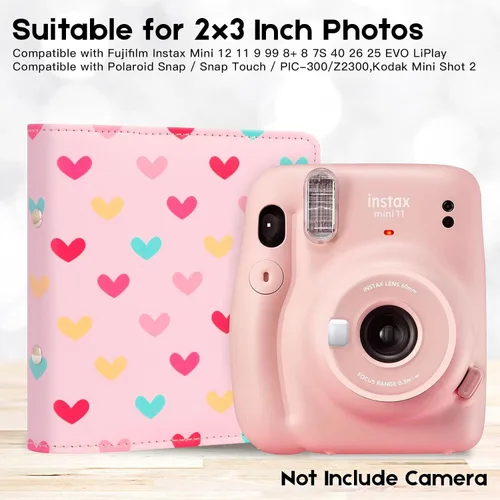 Miniatura 2 de Ruibytree Álbum de fotos pequeño de 112 bolsillos 2x3 para película instantánea Fujifilm Instax Mini Series, Polaroid Snap, Z2300, cámaras