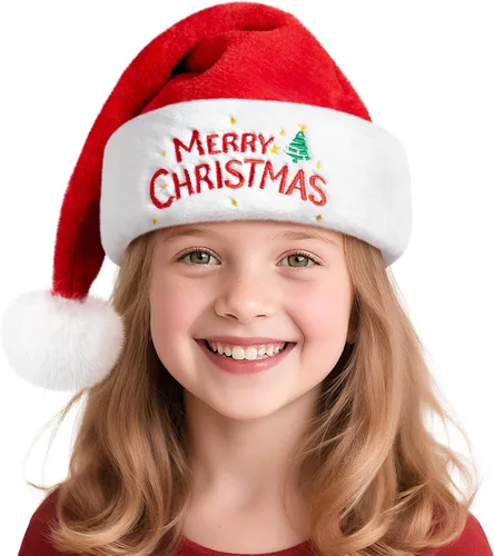Miniatura 9 de RJVW Sombrero de Papá Noel de Navidad para niños y bebés, unisex, grueso, de terciopelo, clásico, para fiesta de Año Nuevo