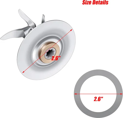 Miniatura 2 de Piezas de repuesto compatibles con Oster Osterizer Blender- 6 Point Fusion Blade 4980 con junta de sello de goma, repuesto de cuchilla compatible