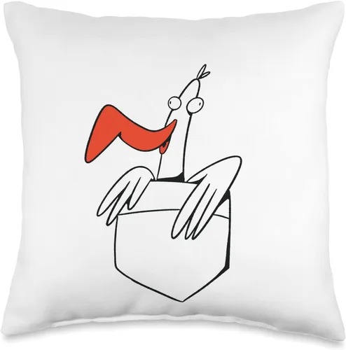 Möwen Vögel Fischen witzige lustige Sprüche Funny Seagull in Bum Bag Comic for Bird Friends - Almohada de 16 x 16 pulgadas, multicolor