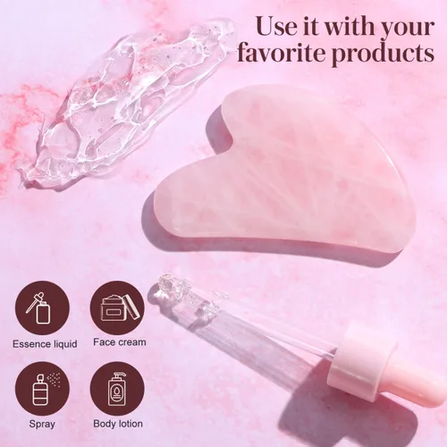 Miniatura 4 de rosenice Gua Sha Herramientas faciales Guasha Herramienta Gua Sha Jade Piedra para el cuidado de la piel facial Cuerpo Acupuntura Alivia