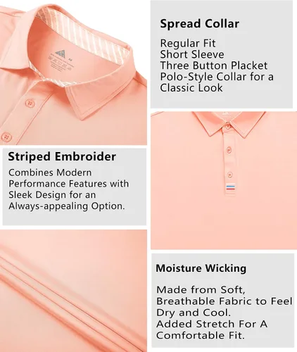 Miniatura 13 de V VALANCH Polo de golf de manga corta para hombre, estilo casual, con cuello que absorbe la humedad