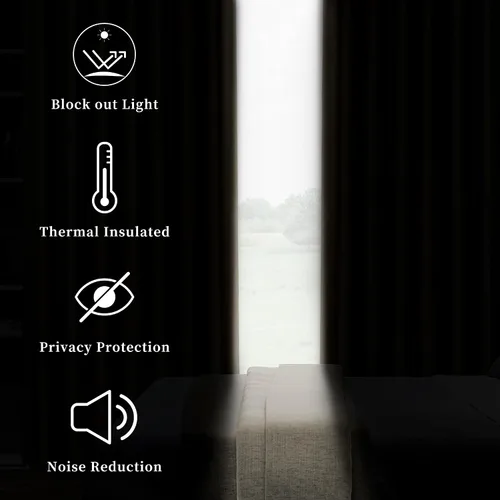 Miniatura 4 de Cortinas opacas plisadas de arena con textura de lino de eficiencia energética, panel de tratamiento de ventana de 84 pulgadas con forro opaco