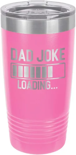 Miniatura 10 de Dad Joke Loading Purple Vaso de bebida de 20 oz con pajita Taza de viaje grabada con láser Comparar con Yeti Rambler Idea de regalo para papá