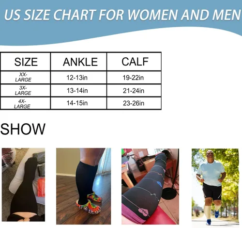 Miniatura 2 de SIOAUIRT Calcetines de compresión de talla grande para mujeres y hombres de 20 a 30 mmHg, medias de pantorrilla ancha, el mejor apoyo