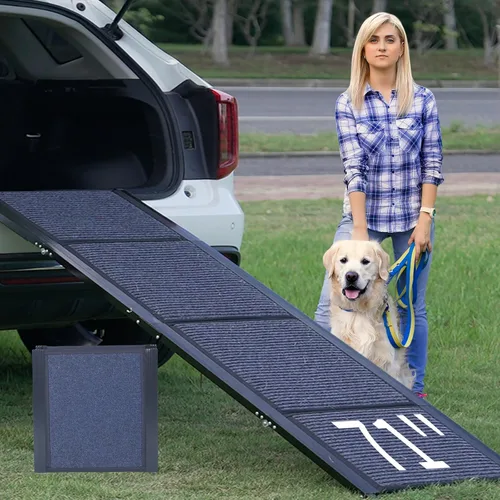 Miniatura 8 de Rampa para perros para automóvil, 76 x 20 pulgadas, rampa extra ancha para perros grandes, rampa antideslizante para perros con 2 almohadillas