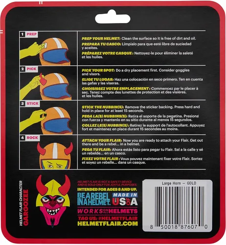 Miniatura 5 de MagNeatOhz - Cuernos de diablo grandes para casco, fabricados en Estados Unidos, accesorio magnético e intercambiable para casco, par