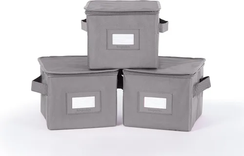 Miniatura 100 de Covermates Keepsakes - Juego de cajas de almacenamiento con cierre de cremallera, paquete de 3 cubos organizadores de poliéster resistente, diseño