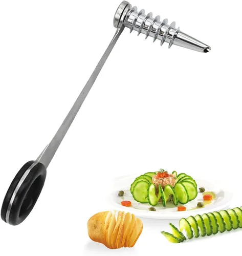 Piranha - Cortador espiral para patatas, cortador en espiral de acero inoxidable para verduras, pepino y zanahoria
