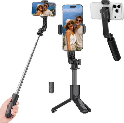 ORICO Trípode portátil de aluminio para selfies, mini trípode de 26 pulgadas para iPhone, soporte extensible con control remoto inalámbrico