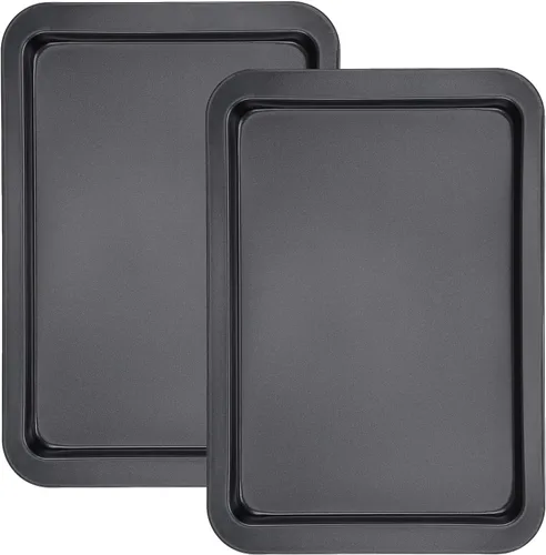 Miniatura 10 de Beasea Paquete de 2 bandejas para hornear, bandeja de galletas de 10 x 14.6 pulgadas, antiadherente, de acero al carbono, para horno, bandejas