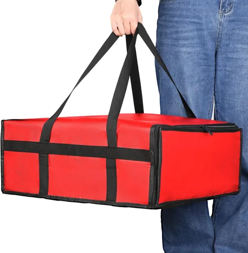 Miniatura 2 de musbus Bolsas Aisladas para Transportar Pizza Grandes para Entregas, Bolsa de Entrega de Pizza Aislada 50x50 para Uso Personal y Profesional Rojo