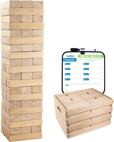 Miniatura 10 de Giantville Juguete gigante de madera de pino – Torre de bloques de madera de pino de tamaño real – Piso grande/tablero juego de patio