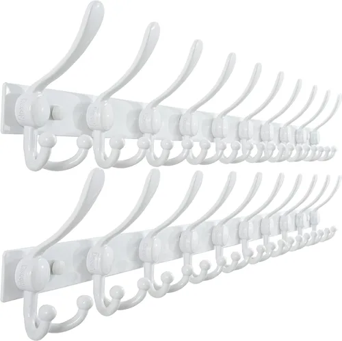 Miniatura 17 de Dseap - Perchero para montaje en pared, base resistente calibre 12 vs Flimsy de 0.039 pulgadas, ganchos sólidos antidesgarros, montaje en perno