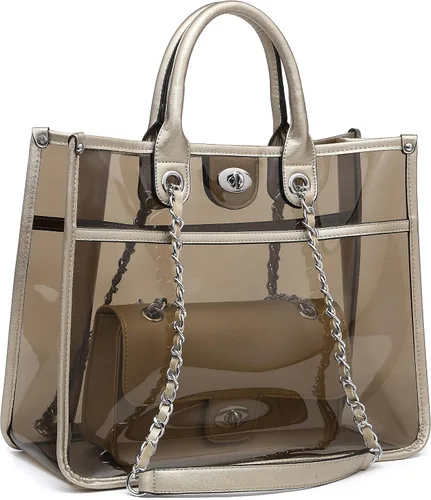 Miniatura 12 de MARCO M KELLY Bolso Grande Transparente Aprobado para Estadios para Mujeres, Bolso de Mano Transparente para Eventos en Estadios, Bolso Bandolera 2