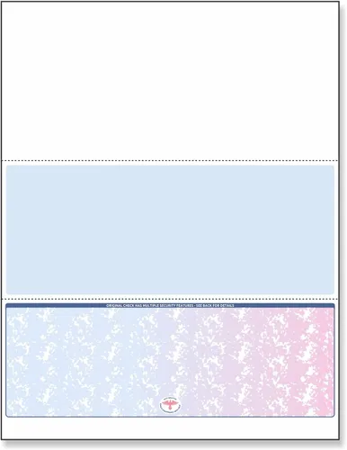 NextDayLabels - Stock de cheques en blanco para láser/chorro de tinta, 8-1/2 x 11" 24# lb, 500 hojas por paquete (fondo prismático rojo y azul)