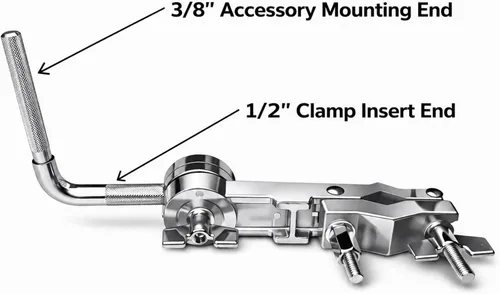 Miniatura 3 de ROSS Percussion - Abrazadera universal de montaje para cencerro con barra en L ajustable Accesorio de hardware de tambor multiajuste