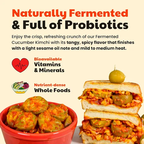 Miniatura 7 de Olive My Pickle Kimchi Fermentado - 48 onzas Paquete de 3 pepino probiótico vegano Kimchi coreano fresco con probióticos naturales para la salud