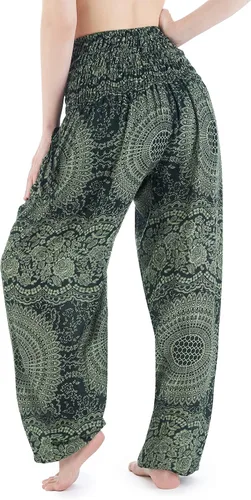 Miniatura 2 de Lannaclothesdesign Pantalones de harén para mujer, cintura alta, pantalones de yoga bohemios con bolsillos, ropa hippie bohemia