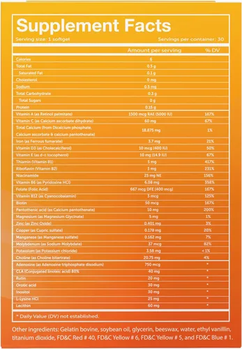 Miniatura 3 de Vivioptal Multi, 30 cápsulas blandas, multivitamínico y multimineral, sin gluten, fórmula alemana