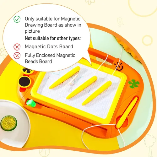 Miniatura 4 de Sumind 3 piezas de bolígrafo magnético de dibujo de repuesto Magnapad Doodle Stylus Pen con cuerda para jugar Magnapad tablero de dibujo magnético